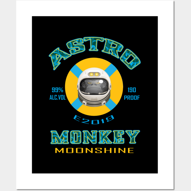 Astro Monkey Moonshine 2 Wall Art by Fuckinuts